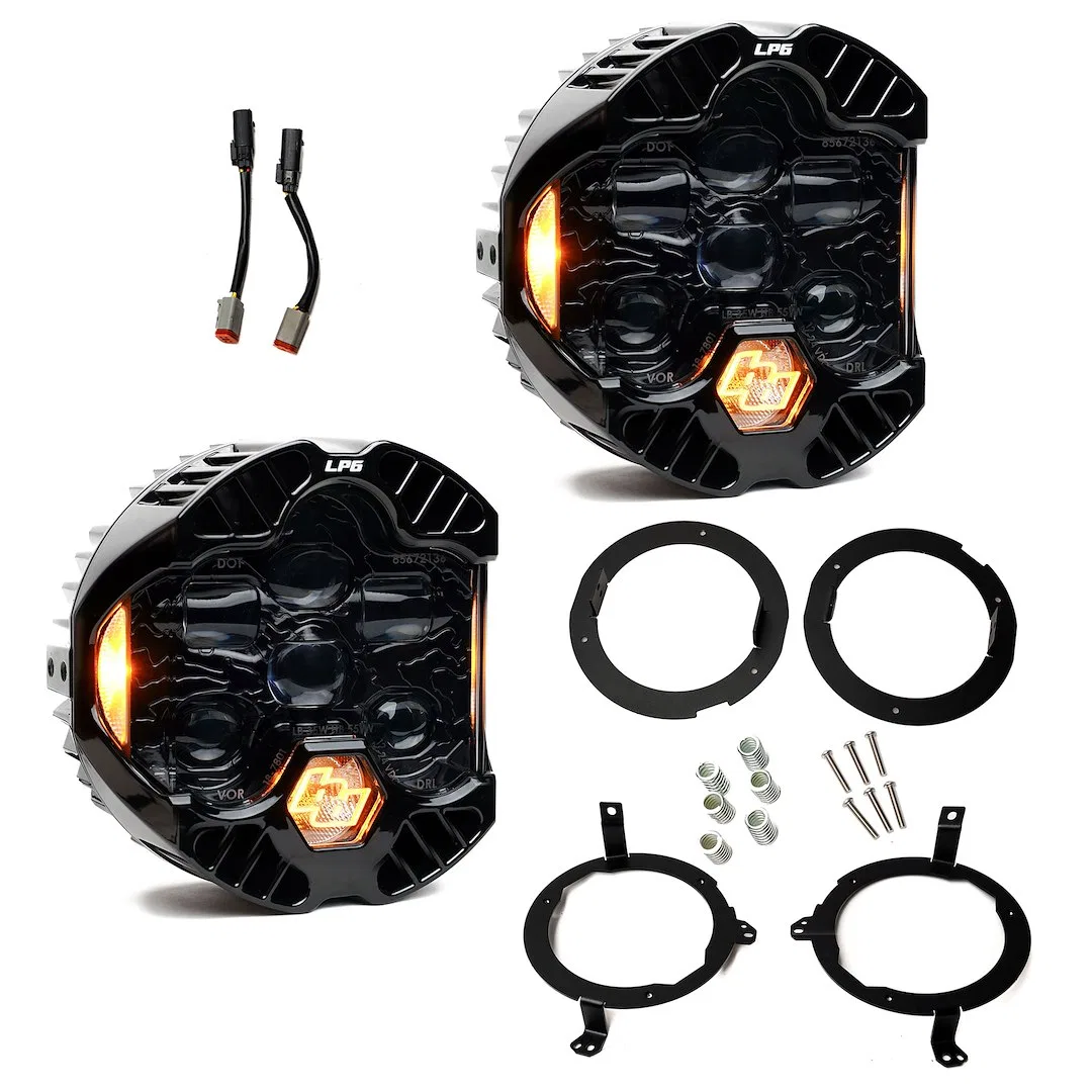 44-8303 – BAJA DESIGN Headlight Assembly, LED Bulb Projector Beam With Amber Daytime Running Light Clear 6 LED Bulbs ...